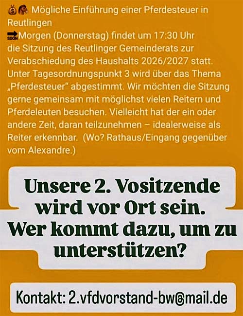 Pferdesteuer, nein danke!